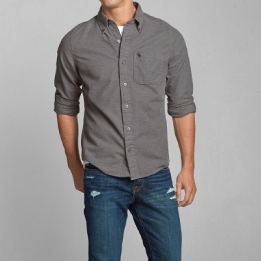 ABERCROMBIE - OPALESCENT RIVER SHIRT - GREY